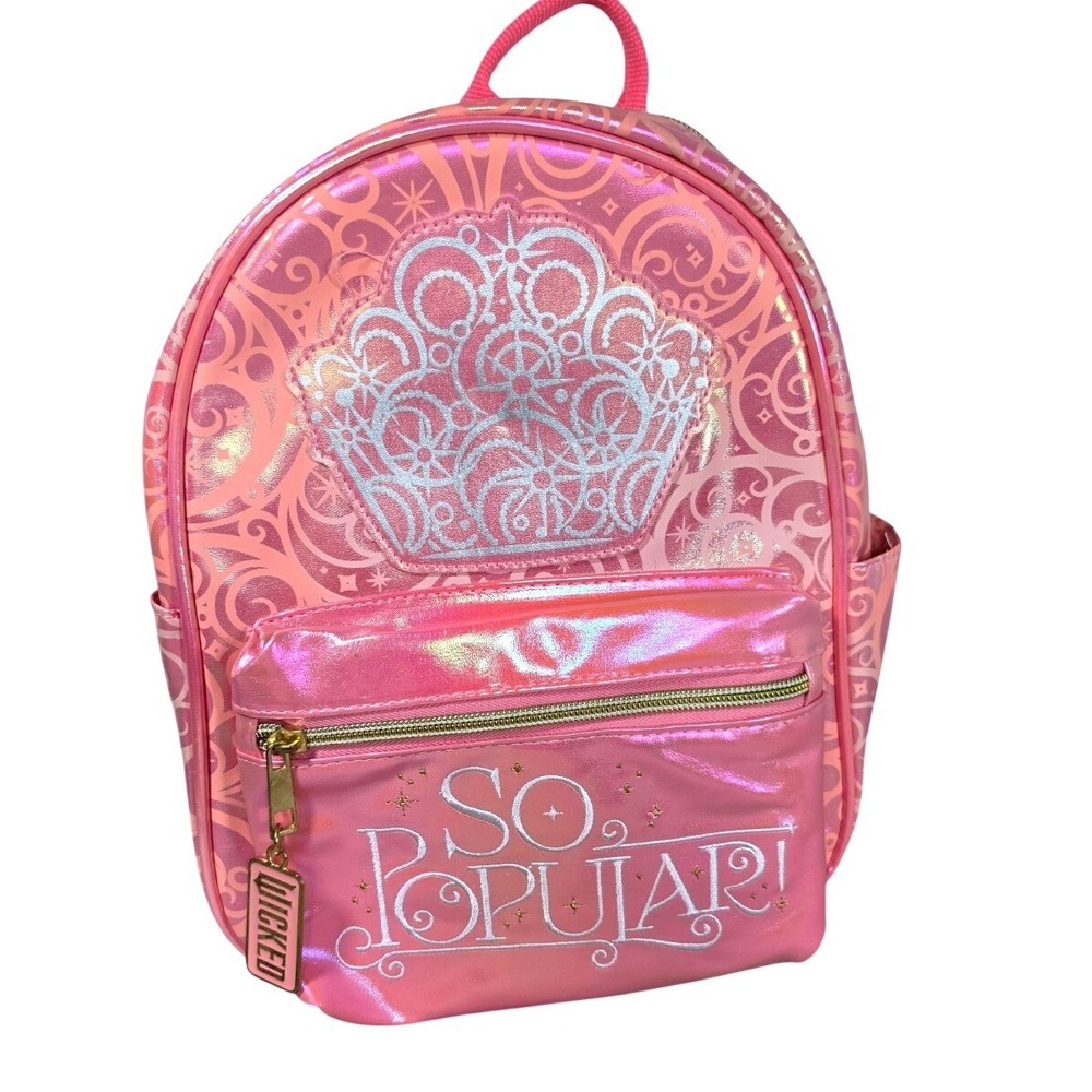 Wicked Glinda So Popular Mini Backpack Iridescent Pink Faux Leather Universal